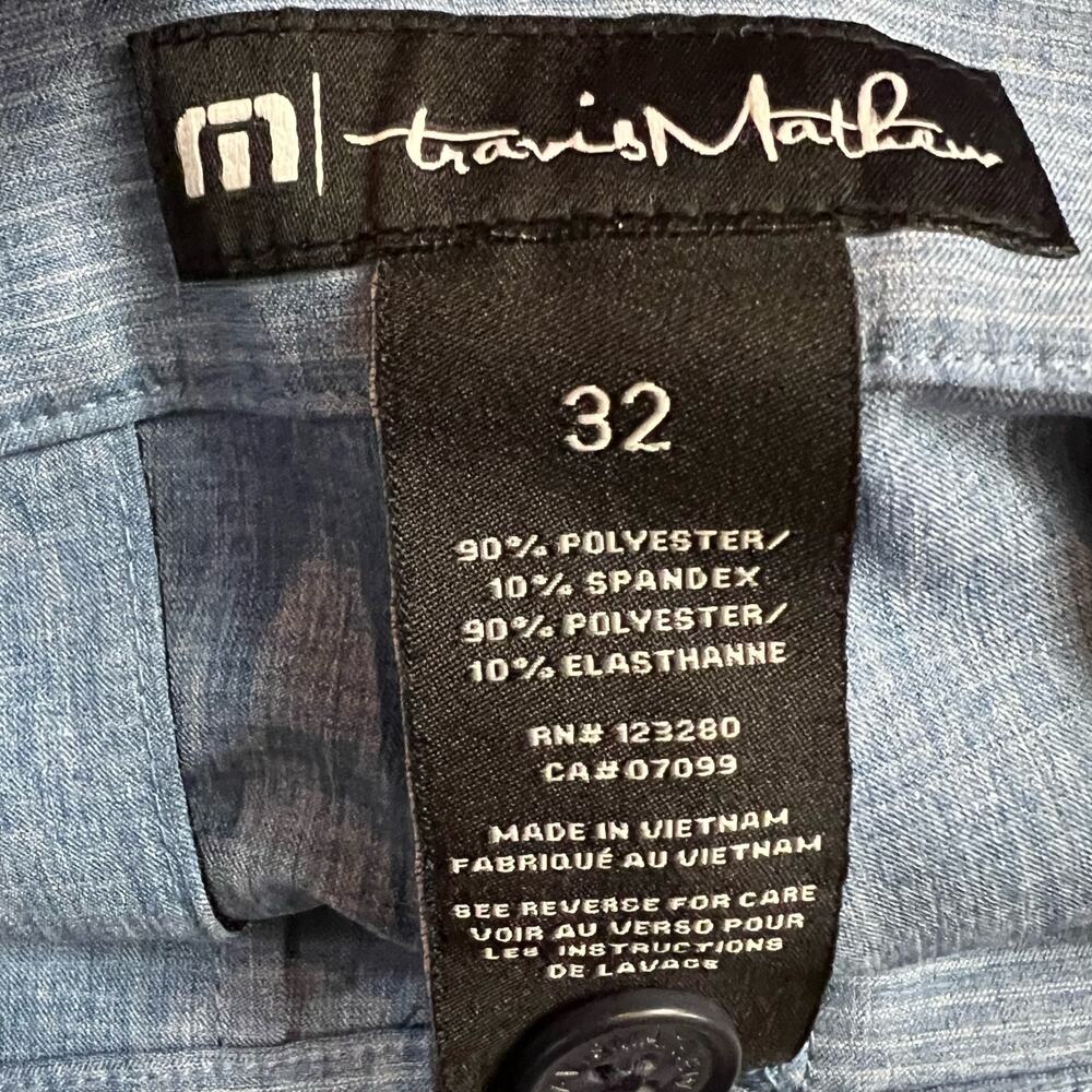 Travis Mathew Shorts Mens 32 Blue Performance Golf Stretch Flat Front - Picture 5 of 9